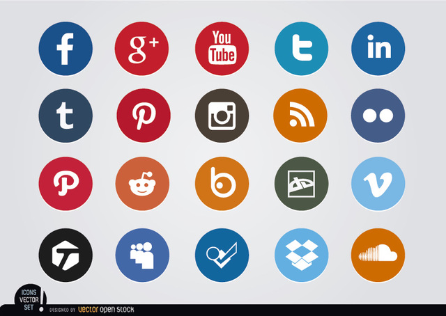 Social media icons for website